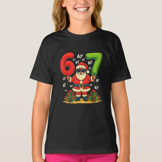 Christmas Six Seven Santa Claus 6 7 Funny Gen Z  Tシャツ (正面)