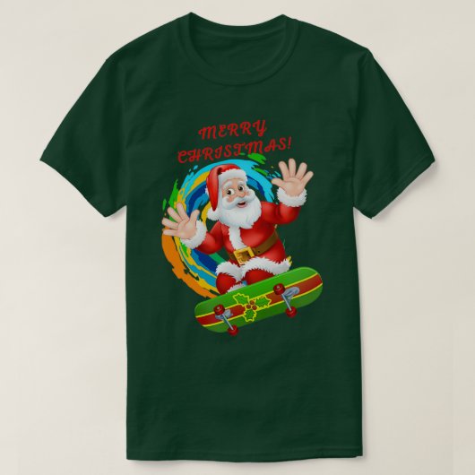 Christmas skateboarding santa 146 tシャツ (デザイン正面)