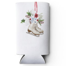 Christmas skating shoes with flowers and leaves