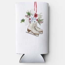 Christmas skating shoes with flowers and leaves スリム缶クーラー