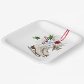 Christmas skating shoes with flowers and leaves ペーパープレート (傾斜あり)