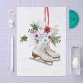 Christmas skating shoes with flowers and leaves 薄葉紙 (クラフト)
