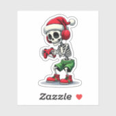 Christmas skeleton Gamer Pajamas xmas skull gaming シール (シート)