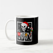 Christmas Skeleton Hat Santa Coffee Candy Cane Xma コーヒーマグカップ (左)