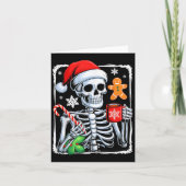 Christmas Skeleton Hot Chocolate Funny Xmas Men Wo カード (正面)