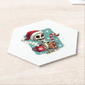 Christmas Skeleton Hot Chocolate Xmas Men Women Ki ペーパーコースター (アングル)
