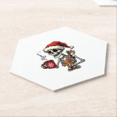 Christmas Skeleton Hot Chocolate Xmas Men Women Ki ペーパーコースター (アングル)