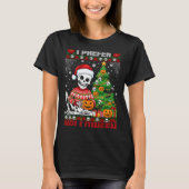 Christmas Skeleton I Prefer Halloween Ugly Xmas Gr Tシャツ (正面)