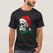 CHRISTMAS  SKELETON IN A SANTA HAT & SCARF Tシャツ (正面)