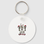 Christmas Skeleton Santa Dancing Lights (1) キーホルダー (正面)