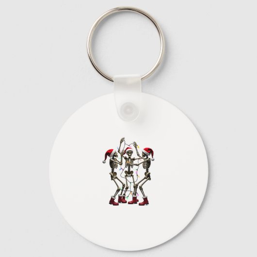 Christmas Skeleton Santa Dancing Lights (1) キーホルダー (正面)