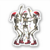 Christmas Skeleton Santa Dancing Lights (1) シール (正面)