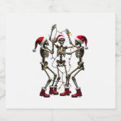 Christmas Skeleton Santa Dancing Lights (1) スパークリングワインラベル (シングルラベル)