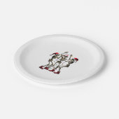 Christmas Skeleton Santa Dancing Lights (1) ペーパープレート (アングル)