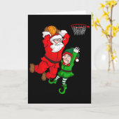 Christmas Sketll Santa Claus Slam Dunk Elf Funny H カード (黄色い花)