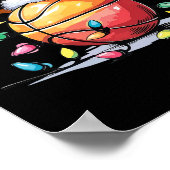 Christmas Sketll Santa Reindeer Sport Men Kids  ポスター (角)