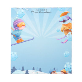 Christmas Ski Time Holiday Snow Notepad ノートパッド