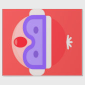 Christmas Skiing Emoji ラッピングペーパー (フラット)