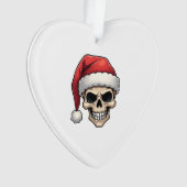 Christmas Skull Funny Santa XMES Men Women T-Shirt オーナメント (正面)