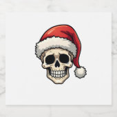 Christmas Skull Funny Santa XMES Men Women T-Shirt スパークリングワインラベル (シングルラベル)