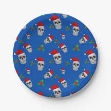 Christmas Skull Party Plates - style 2