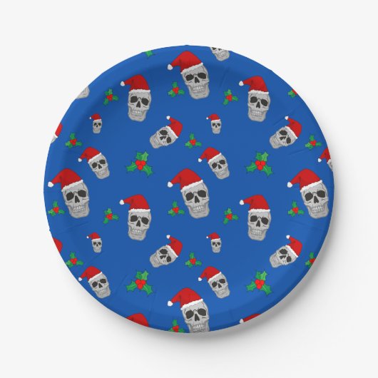 Christmas Skull Party Plates - style 2 ペーパープレート (正面)