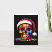 Christmas Skull Santa Hat Block Bricks Master Buil カード (正面)