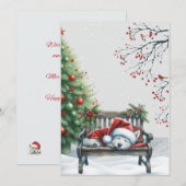 Christmas Sleeping Westie Card シーズンカード (正面/裏面)