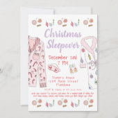 Christmas Sleepover Holiday Party Pajamas Robes 招待状 (正面)