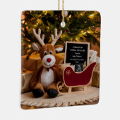 Christmas Sleigh Pregnancy Announcement セラミックオーナメント (右)