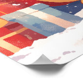 Christmas Sleigh with Gifts and Snowman ポスター (角)