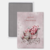 Christmas Sleigh With Gifts Holiday Magnet マグネット (正面/裏面)