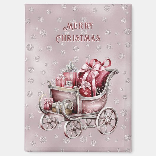 Christmas Sleigh With Gifts Holiday Magnet マグネット (正面)