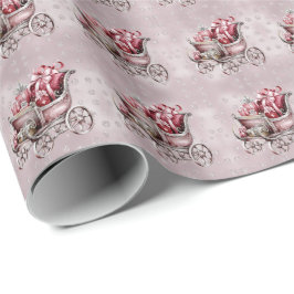 Christmas Sleigh With Gifts Wrapping Paper ラッピングペーパー