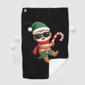 Christmas Sloth Elf Peppermint Candy Cane Shirt Gi ゴルフタオル (インサイチュ)