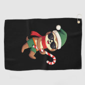 Christmas Sloth Elf Peppermint Candy Cane Shirt Gi ゴルフタオル (横)