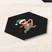Christmas Sloth Elf Peppermint Candy Cane Shirt Gi ペーパーコースター (アングル)