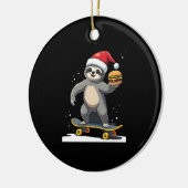 CHRISTMAS SLOTH Funny Christmas Skateboard Sloth ( セラミックオーナメント (左)
