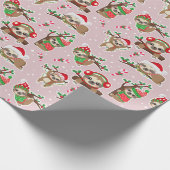 Christmas Sloth Gift Wrapping Paper ラッピングペーパー (角)