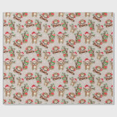 Christmas Sloth Gift Wrapping Paper ラッピングペーパー (フラット)