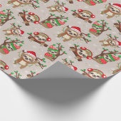 Christmas Sloth Gift Wrapping Paper ラッピングペーパー (角)