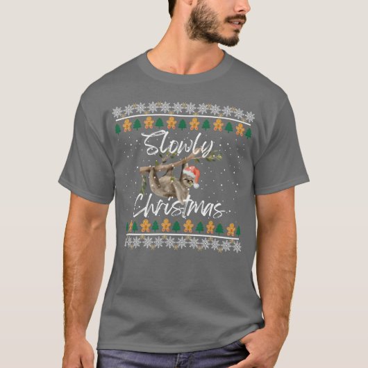 Christmas Sloth SLowly Christmas friend Tシャツ (正面)