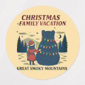 Christmas Smoky Mountains National Park Vacation ラベル (デザイン2)