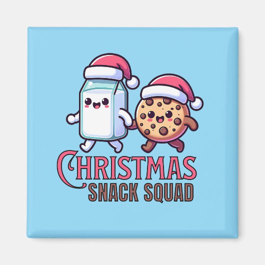 Christmas Snack Squad Milk and Cookie  マグネット (正面)