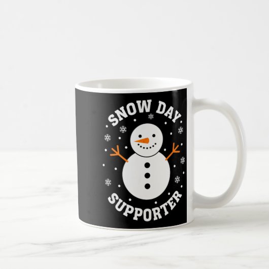 Christmas Snow Day Suprter Snowflake Snowman Funny コーヒーマグカップ (右)