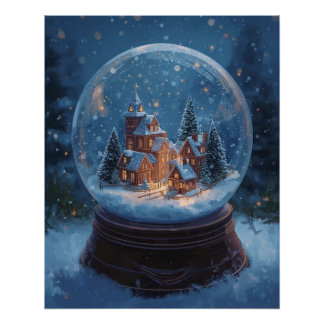 Christmas Snow Globe Poster ポスター