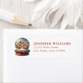 Christmas Snow Globe Return Address Labels ラベル (インサイチュ)