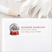 Christmas Snow Globe Return Address Labels ラベル (インサイチュ)