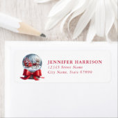Christmas Snow Globe Return Address Labels ラベル (インサイチュ)