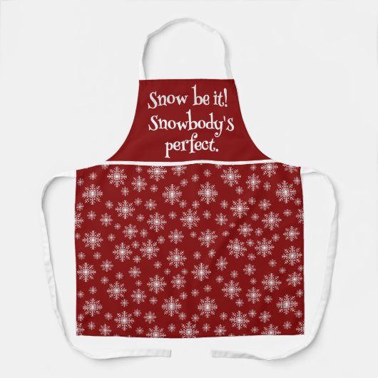 Christmas Snow Pun All-Over Print Apron エプロン (正面)